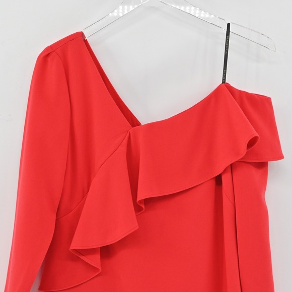 BLACK HALO Tava Dress Size 6‎ Red Glamorous Ruffle Romantic Elegant Mini Sheath - Picture 10 of 13
